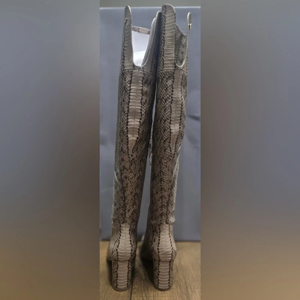 Louise et Cie Snakeskin Pattern Over the Knee Boots Women’s 6 NWT